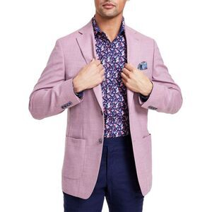 Tallia Mens Slim-Fit Weave Wool-Blend Sport Coat 42 Regular Lilac - NWT $295